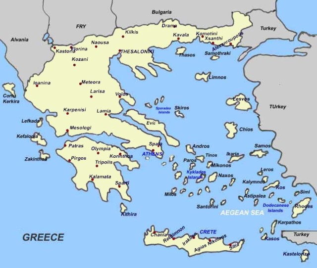 Mapa da Grécia 