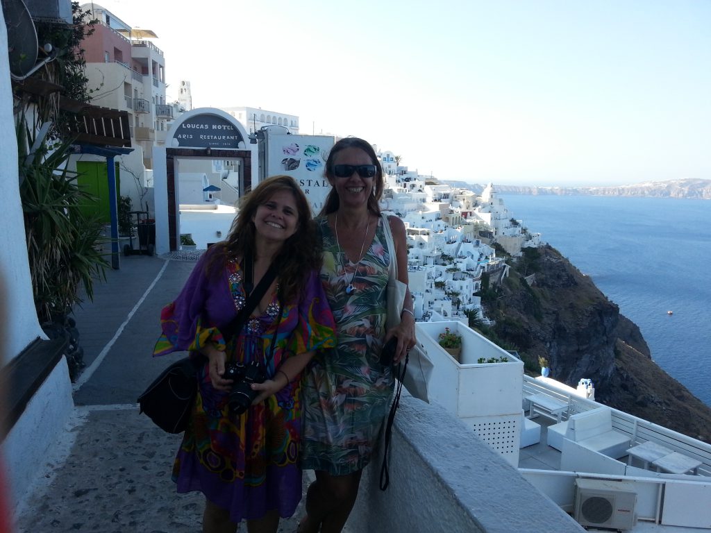Liliane e Virna em Santorini