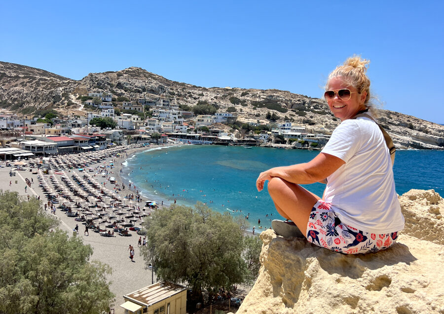 Praia de Matala em Creta